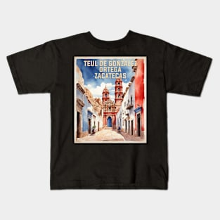 Teul de Gonzalez Ortega Zacatecas Mexico Vintage Tourism Travel Kids T-Shirt